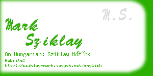 mark sziklay business card